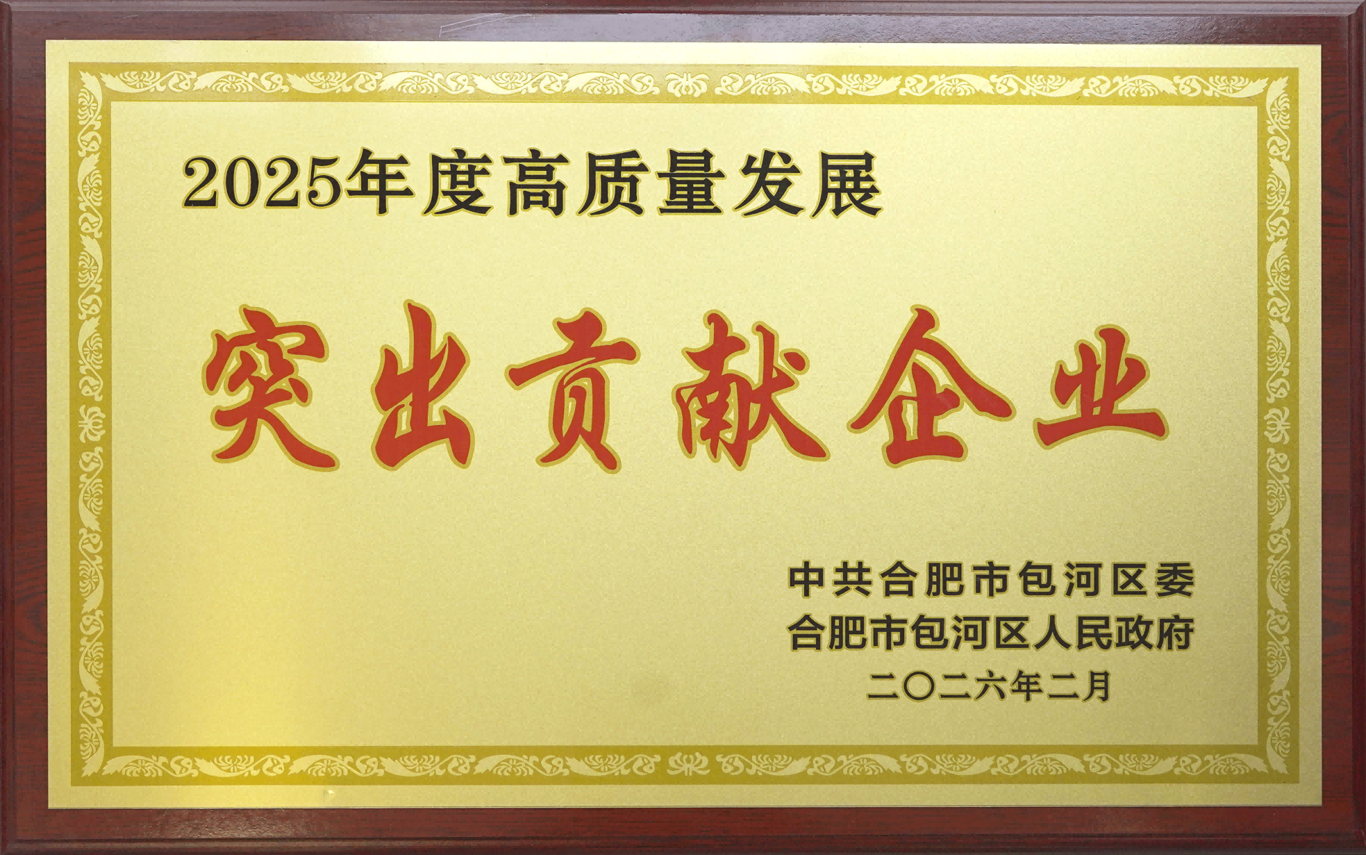 喜报|8868官方登录入口荣获包河区“高质量发展突出贡献企业”